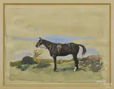 portraits of horses by Gerson Keyser, watercolor, offered Dec 2014