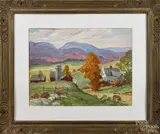 landscape by Arthur Lingquist, watercolor, offered Dec 2014