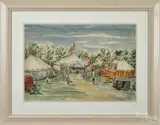 of a circus by Anne Steele Marsh, watercolor, offered Dec 2014