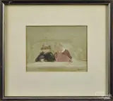 portrait of a couple by Seymour Remenick, watercolor, sold Dec 2014