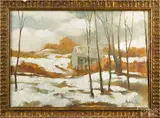 winter landscape by Ralph Scharff, oil on board, sold Dec 2014