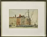 cityscape by Seymour Remenick, watercolor, offered Dec 2014