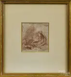 portrait by Seymour Remenick, watercolor, offered Dec 2014
