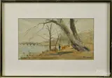 riverscape by Seymour Remenick, watercolor, offered Dec 2014