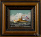 portrait of a tug boat by George Nemethy, oil on board, offered Dec 2014
