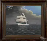 portrait of a sail ship by Albert R. Nemethy, pastel, sold Dec 2014