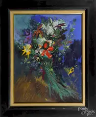 still life by Leon Kelly, pastel, sold Dec 2014