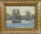 impressionist landscape by Ira McDade, oil on board, offered Dec 2014