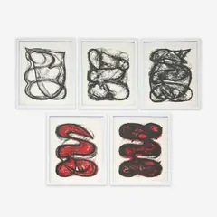 States I-V (5 Works) by Elizabeth Murray, 1980, lithograph on Arches paper, sold Oct 2023