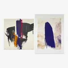 Purple Compositions, 2 Prints by Cleve Gray, 1966, serigraph, sold Oct 2023
