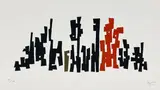 Untitled (Forms in Red and Black) by Mathias Goeritz, serigraph, sold Oct 2023