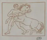 Man With Horse by Aristide Maillol, woodcut, sold Oct 2023