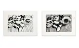 2 Shoes Prints by Lowell Nesbitt, 1974, etching, sold Oct 2023