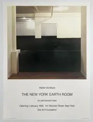 The New York Earth Room Exhibition Poster by Walter De Maria, 1980, chromogenic print, sold Oct 2023