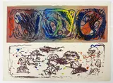 Untitled (Composition in Purple) by Pierre Alechinsky, serigraph, sold Oct 2023