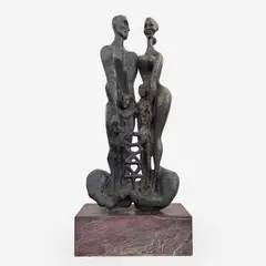Harlem Hospital Sketch by John Rhoden, 1966, bronze with marble base, sold Nov 2023