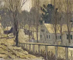 Untitled (Snowy) by Allen Tucker, 1918, oil on canvas, sold Nov 2023