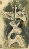 Figura by Àngel Ferrant, 1950, pastel on paper, sold Nov 2023