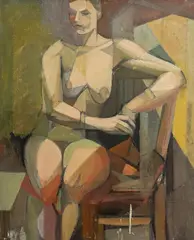 Untitled (Female Nude) by Leonard Alberts, oil on canvas, sold Nov 2023