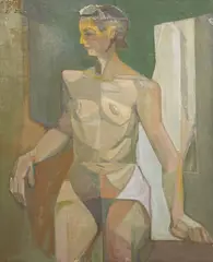 Untitled (Female Nude) by Leonard Alberts, oil on canvas, sold Nov 2023