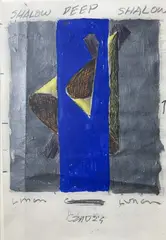 Shalow Deep Shalow by Gary Stephan, 1983, paint and graphite on paper, sold Dec 2023