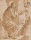 Sainte Marie-Madeleine en prière by Ludovico Buti, Plume et encre brune, lavis brun sur traits de crayon noir, sold May 2022