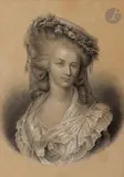 La Princesse de Lamballe by Alexandre-Marie Colin, Crayon noir et rehauts de gouache blanche, sold May 2022