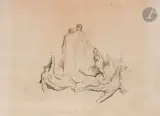 Étude pour la planche de l’Enfer by Gustave Doré, Plume et encre brune et grise sur traits de crayon noir, sold May 2022