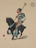 Le Joueur de polo by Charles-Fernand de Condamy, Aquarelle, sold Apr 2022