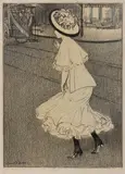 Derrière l’omnibus by Joan Cardona i Lladós, Encre, crayon noir et crayons de couleur, sold Apr 2022
