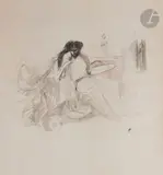 Artiste et son modèle by Jean-Louis Forain, Aquarelle et crayon noir, sold Apr 2022