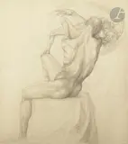 Saturne dévorant un de ses fils by George Minne, 1910, Crayon noir, sold Apr 2022