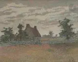 Maison bretonne by Henri Delavallée, 1887, Pastel, sold Apr 2022