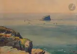 L’Amas du cap Fréhel by Léon Hamonet, Aquarelle, sold Apr 2022