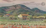 Mas en Provence by Charles Guilloux, Aquarelle sur traits de crayon, sold Apr 2022