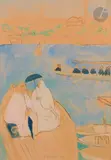 Égypte, la discussion sous l’ombrelle by Émile Bernard, 1893, Encre et aquarelle, sold Apr 2022