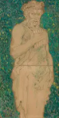 Le Faune by Henri Le Sidaner, 1926, Huile et crayons de couleur sur, sold Apr 2022