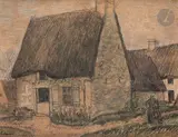 Chaumière de la Brière by Jean Emile Laboureur, Fusain et crayon gras, sold Apr 2022