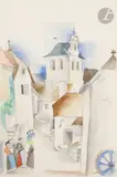 La Discussion au village by André Lhote, Aquarelle et mine de plomb, sold Apr 2022