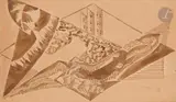 Femme au repos by Léopold Survage, 1922, Encre brune sur traits de crayon noir, sold Apr 2022
