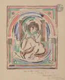 Femme dans un médaillon by Albert Gleizes, 1938, Aquarelle et encre, sold Apr 2022