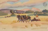 Le Labour, 1937-40 by Jules-Émile Zingg, Aquarelle et gouache sur traits de crayon, sold Apr 2022