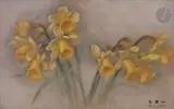 Les Jonquilles by Toshio Bando, Pastel sur papier velours, sold Apr 2022