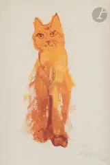 Chat by Léonor Fini, Gouache, sold Apr 2022