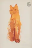 Chat by Léonor Fini, Gouache, sold Apr 2022