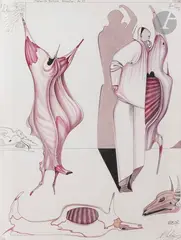 L’Écorché by Mihail Chemiakin, 1977, Encre et aquarelle, sold Apr 2022