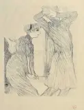 Lugné-Poe et Bady, dans Au-dessus des forces Humaines. 1894 by Henri de Toulouse-Lautrec, Lithographie publiée par Kleinmann, épreuve sur papier Japon portant le timbre rouge du mo, sold Nov 2021