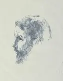 Portrait de Pierre Bonnard by Odilon Redon, 1902, Lithographie, sold Nov 2021
