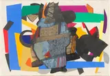 Sans-titre by Maurice Estève, 1973, Collage de papiers préparés et découpés sur papier chiffon, sold Nov 2021