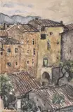 Châtillon en Diois by Henriette Morel, Aquarelle, sold Nov 2021